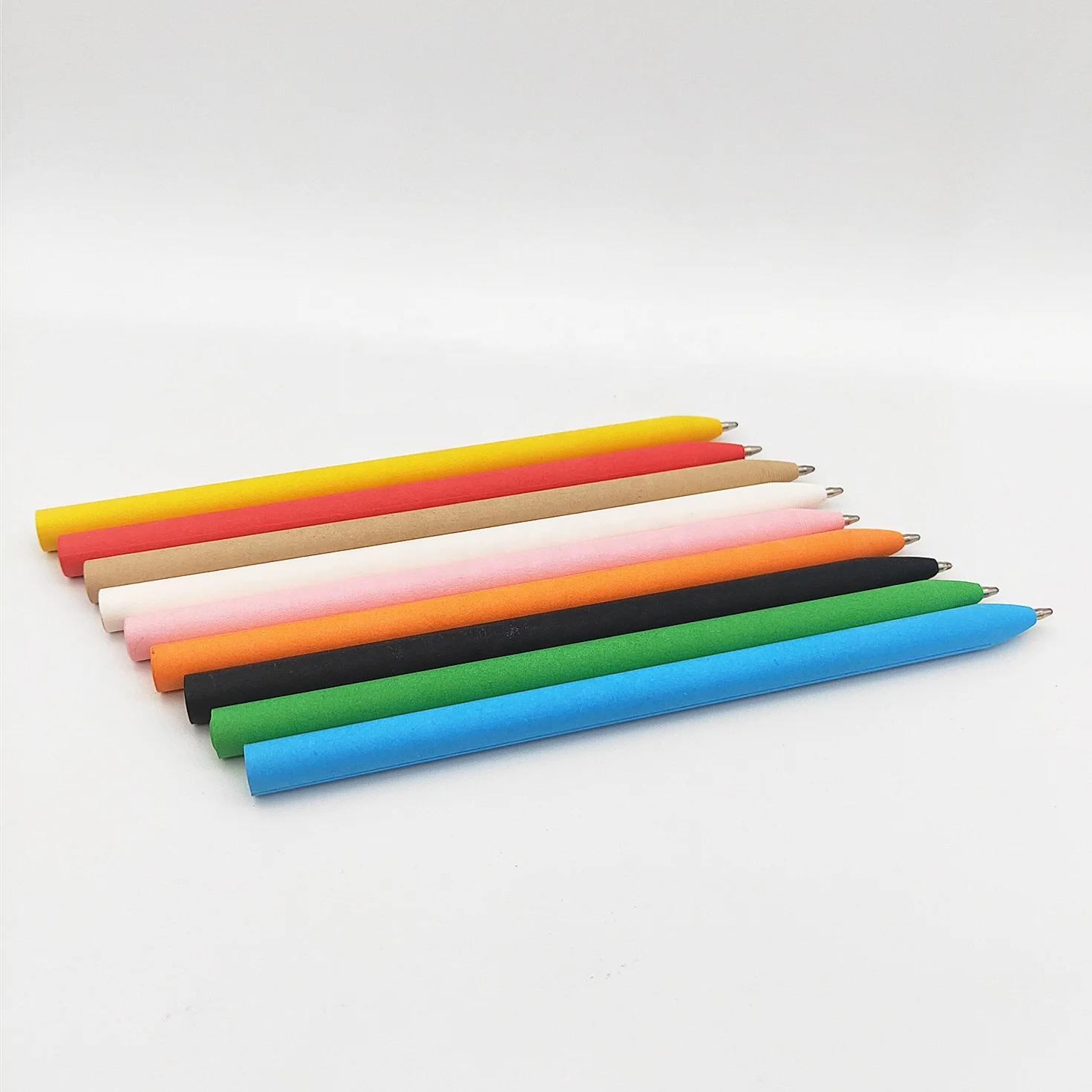 paper pens Personalize color recycled kraft paper ballpoint pen with rolling paper