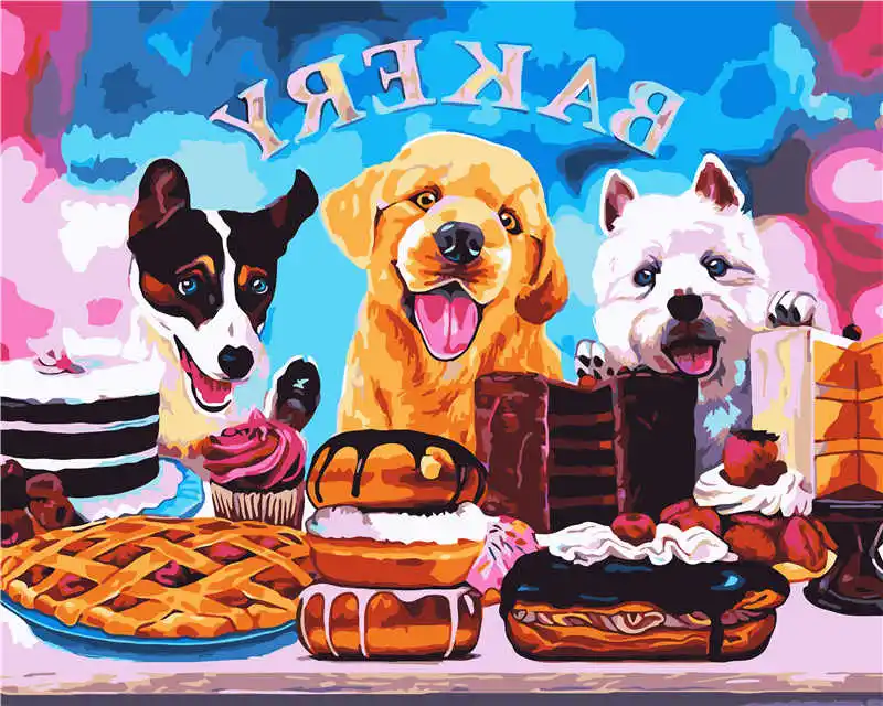 
Oil Painting By Numbers Diy Painting By Numbers Kits Dog And Cat Painted Oil Paint By Numbers For Home Decor Art 