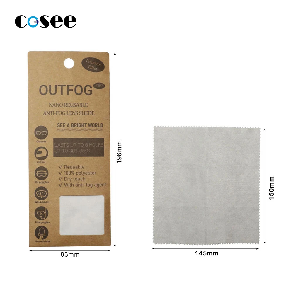 COSEE Reusable Dry Nano Anti Fog Wiping Cloth for Eye Glasses, Helmet, Mirror, Camera Lens Cleaning