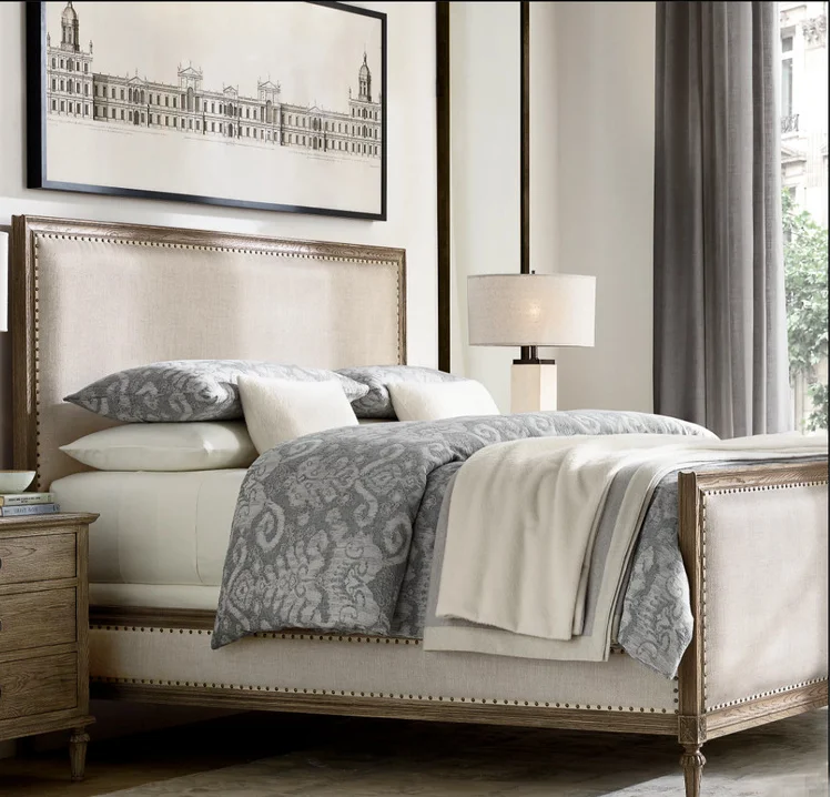 The Latest Sample Design Tufted French Style Home Hotel Queen Size Antique Frame solid Wood Beds From China Bed Furniture Base