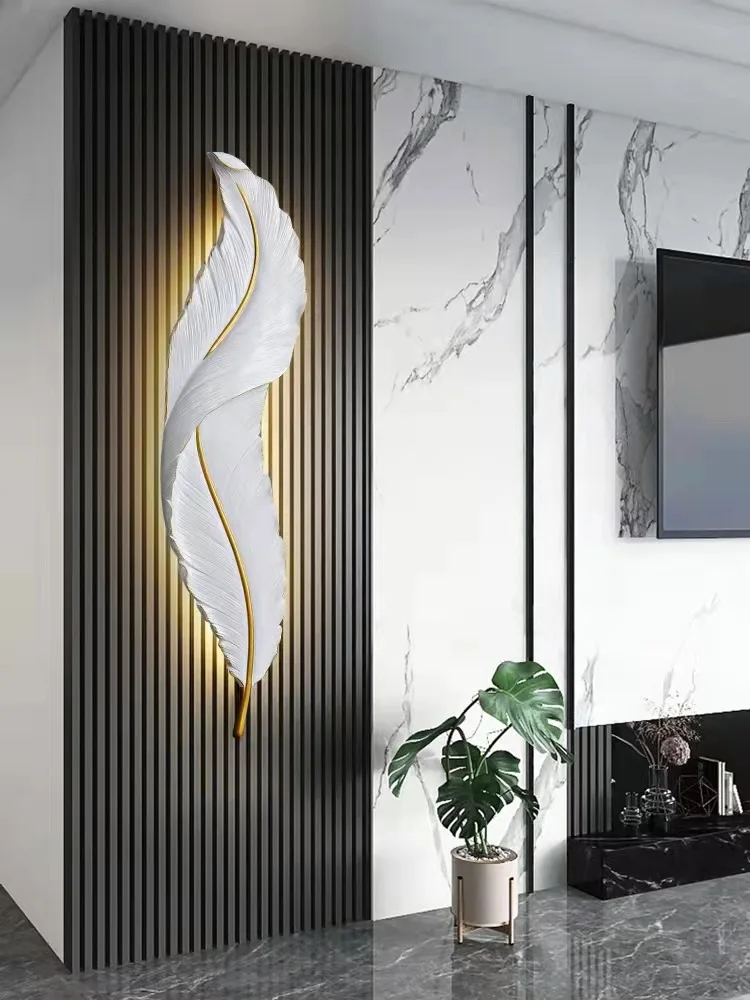 DGLUX Nordic Minimalist Luxury Wall Lamp Decoration Design Indoor Living Room Bedroom Modern Feather Led Wall Lamp