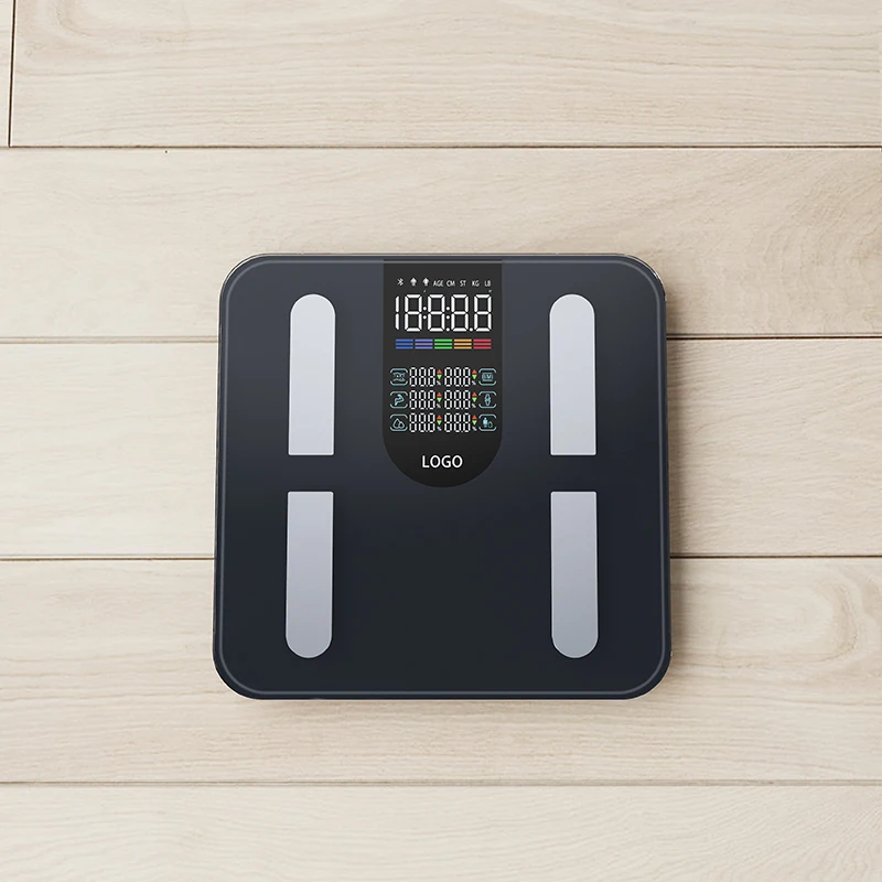 High Accurate Body Weighing Scale Black Smart Scales Digital Weight Body Fat Scale With Free APP Bluetooth Compatible