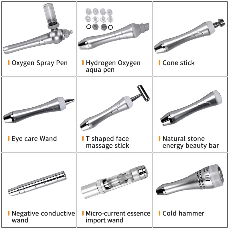 HydroDermabrasion Facial 9 Handle Water Oxygen MicroCarving Peeling Machine Skin Care Deep Cleansing Jet Moisturizing Instrument