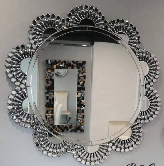 Factory Wholesale Luxury Decor Diamond Style  Make Up And Dressing Wall Mirror For Living Room
