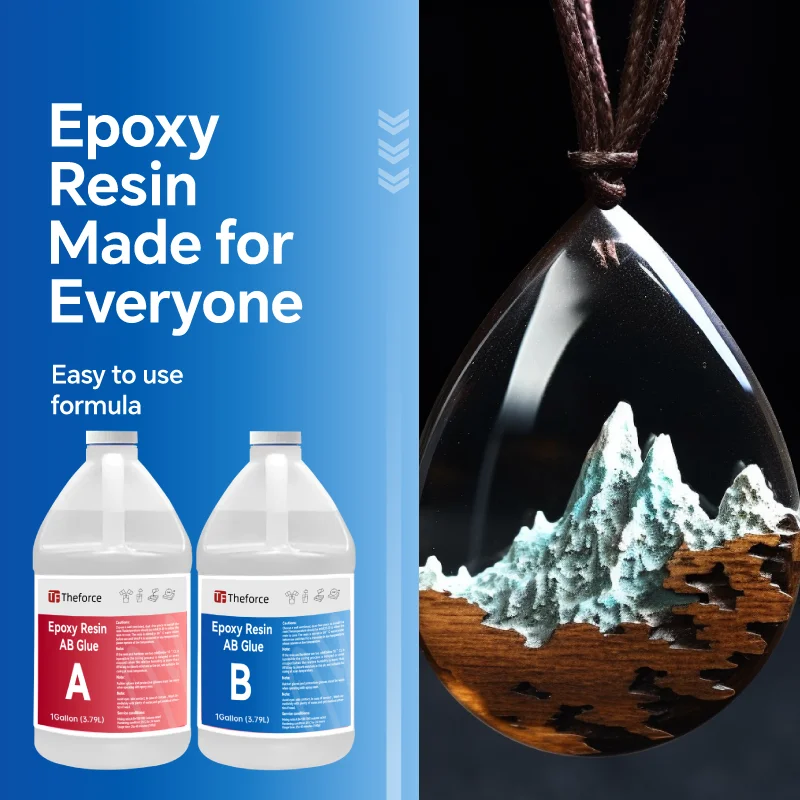 Epoxy Resin Crystal Clear Not Yellowing No Bubble Self Leveling Easy Mix 1:1 Casting & Coating DIY Jewelry Making 1 gallon