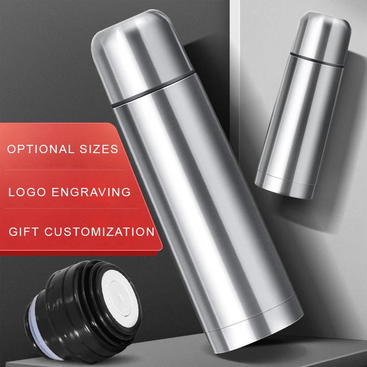 Bullet Shaped Double Wall Stainless Steel Water Bottle Vacuum Insulated Thermos Flask Thermal