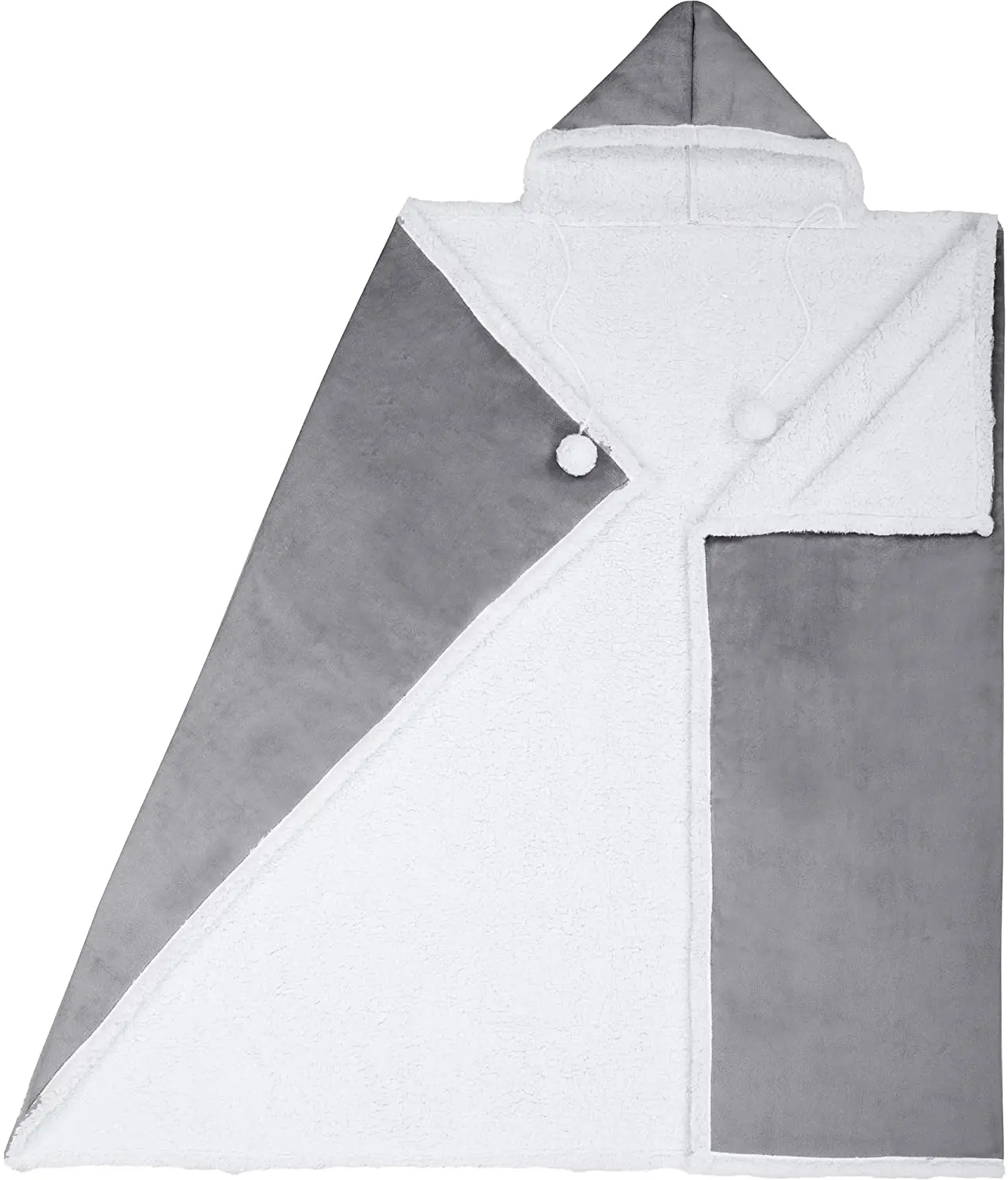 Bulk Wholesale Adults Custom Thick Warm Plush Soft Mink Fleece Sherpa Wearable Hooded Blanket for Winter