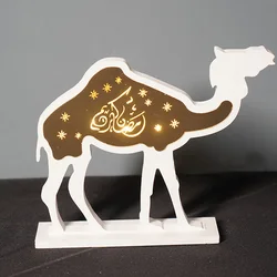 Ramadan Decorations Wood Muslim Crafts Eid Mubarak Gift Eid Mubarak Pattern Desktop Decoration Wholesale Supplies
