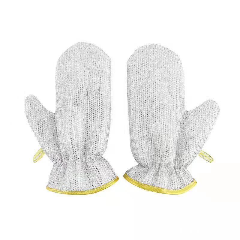 Kitchen Household Cleaning Gloves Fall Season Non-Scratch Metal Wire Dishwashing Rags for Pot and Pan Cleaning