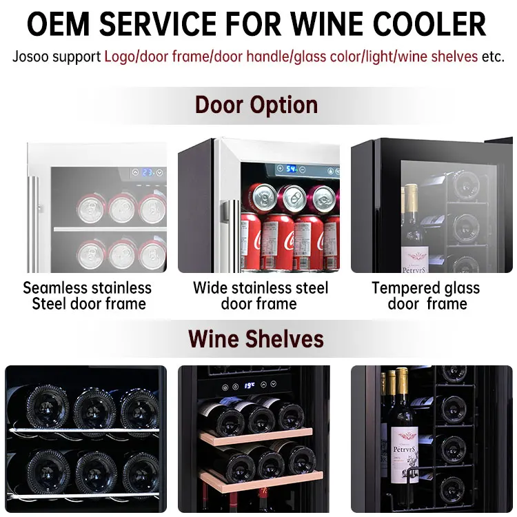 High Quality Floor Free Standing Wine Cellar 19Inch 100 Bottles Wine Cooler Steel Door Wine Fridge Cellular Compressor