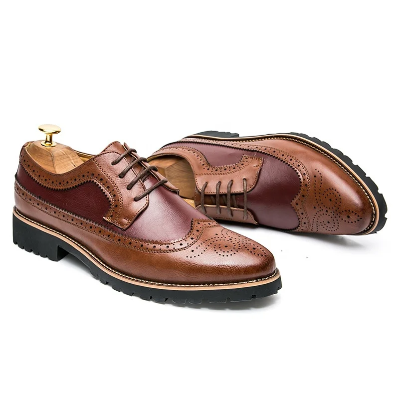 
Men Brogue Formal Shoes Low Top British Wedding Mens Fashion Cheap Flats 