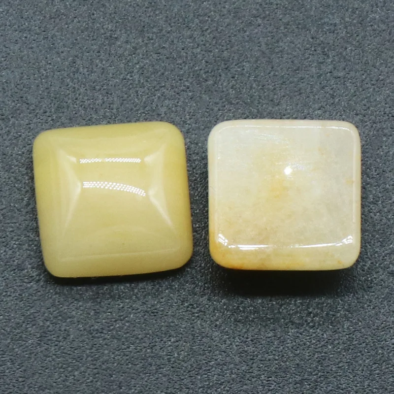 Square ring surface natural crystal single curved square geometric DIY jewelry stone semi-precious stone crafts