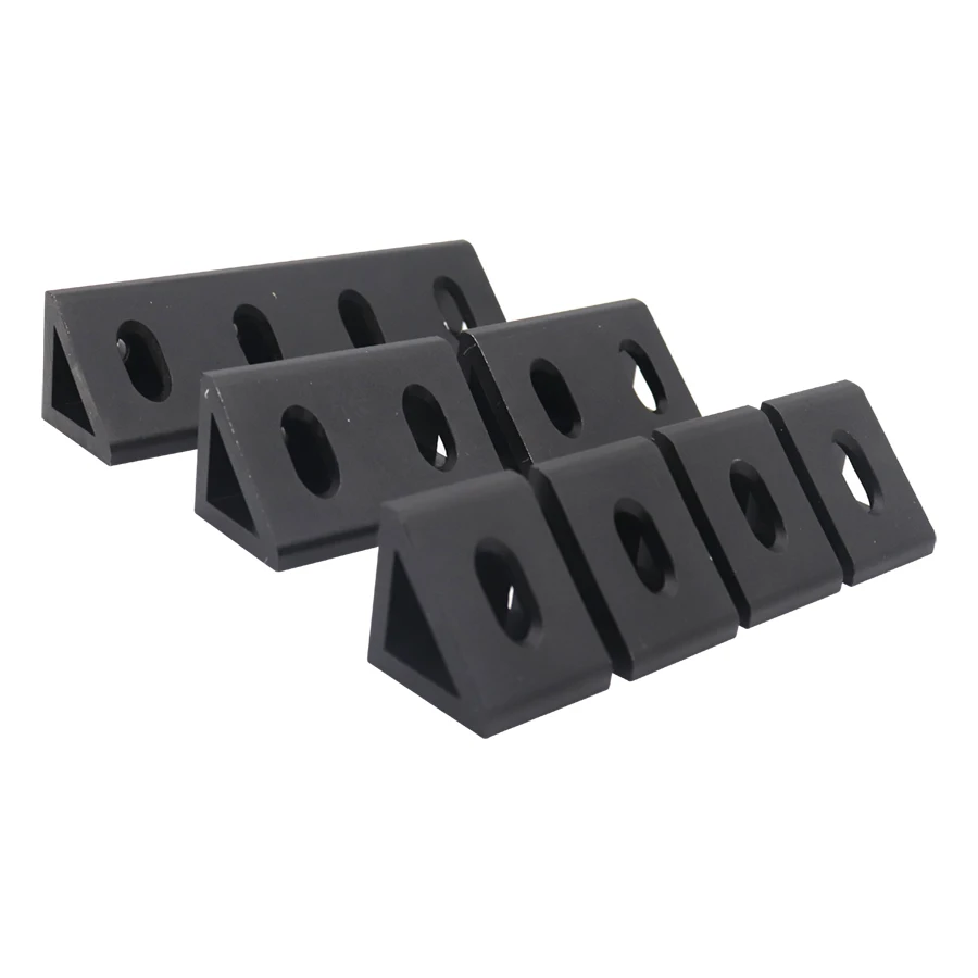 china manufacturer 6393 20 series 4 hole triangle corner bracket cnc aluminum for extruded aluminum profile 10/15 inches