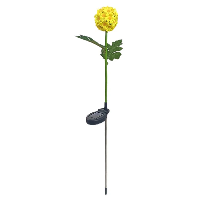 New solar bulb daisy lamp outdoor courtyard garden decoration lawn lamp LED chrysanthemum floor lamp