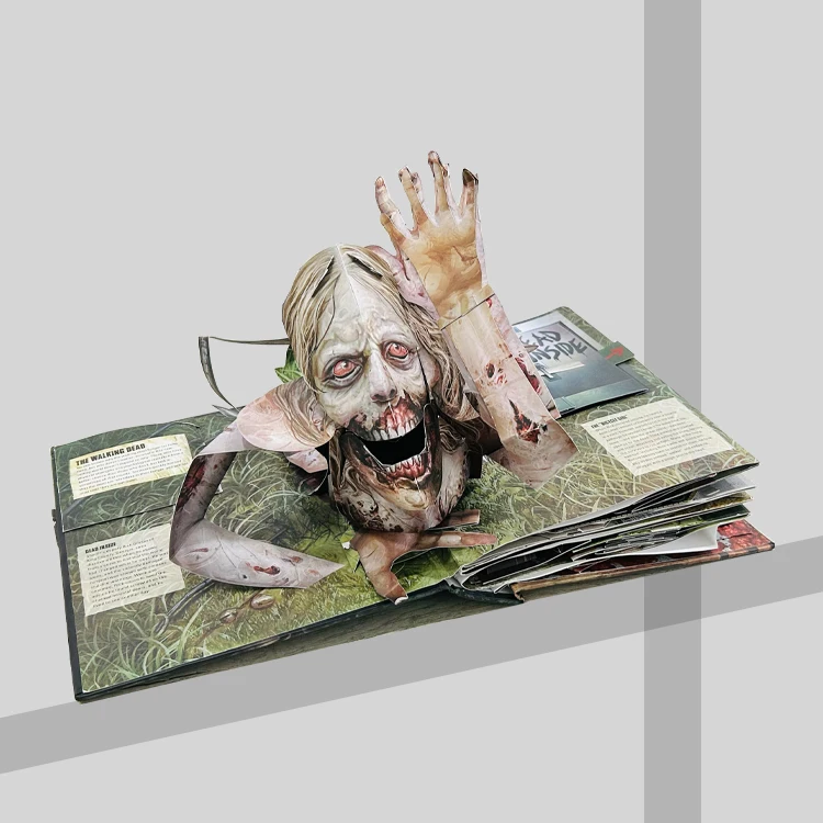 Personalized art full thick story 3d hardcover book elastic fabric decorative stamping pop-up book for kids