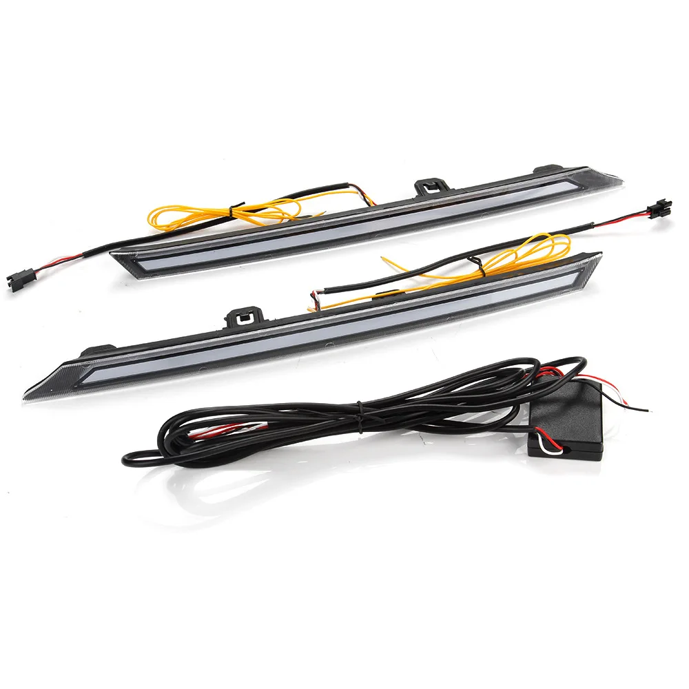 Switchback White/Amber LED DRL Front Fog Grille Lamp Daytime Sequential Running Light Flash LED Turn Signal Feature Kit for ARV4