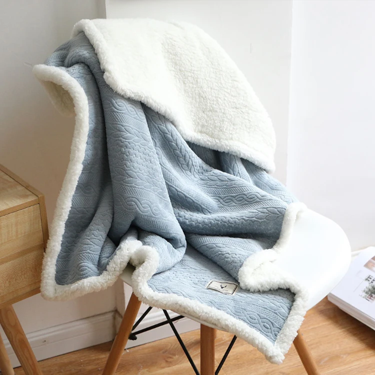 Портативное офисное комфортное одеяло для дивана, женское теплое мягкое покрывало из шерпы и флиса