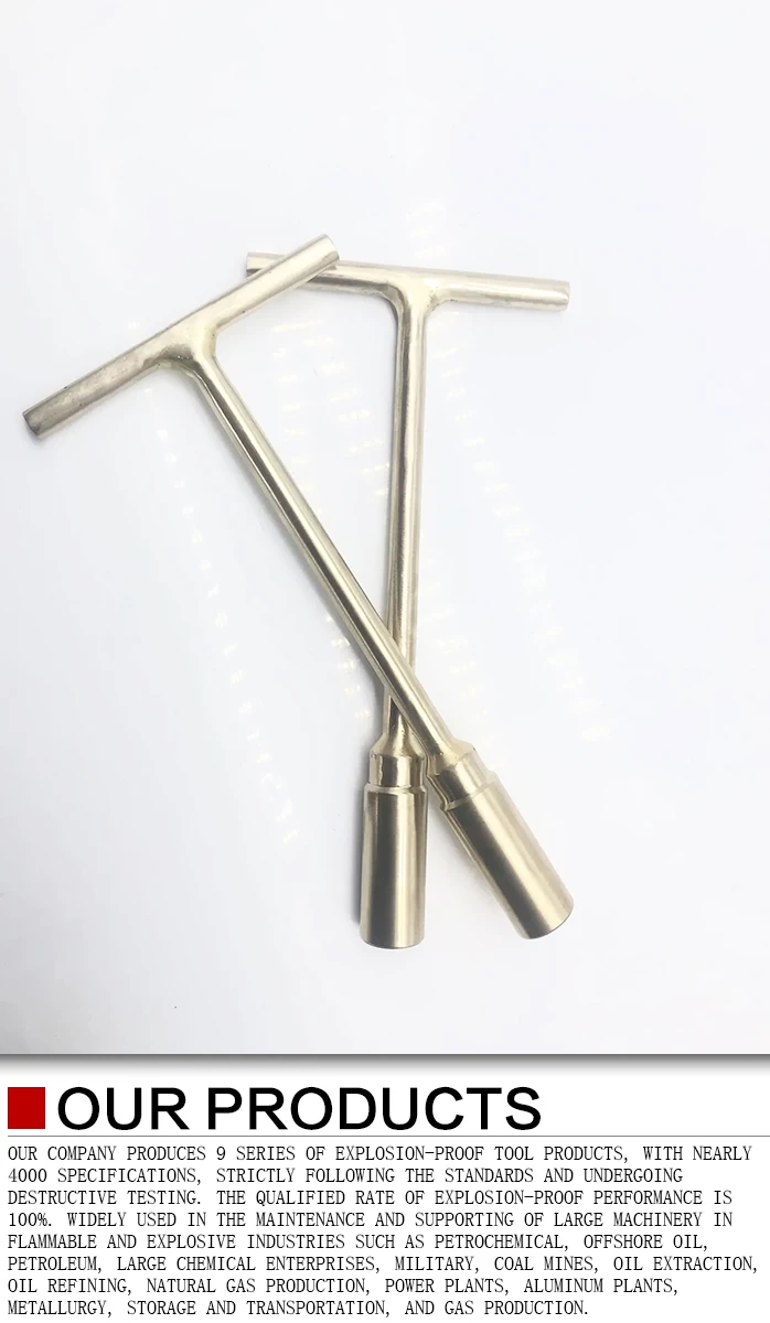 OEM New best selling non-sparking tool explosion proof T shaped socket wrench with complete specifications Other Hand Tools