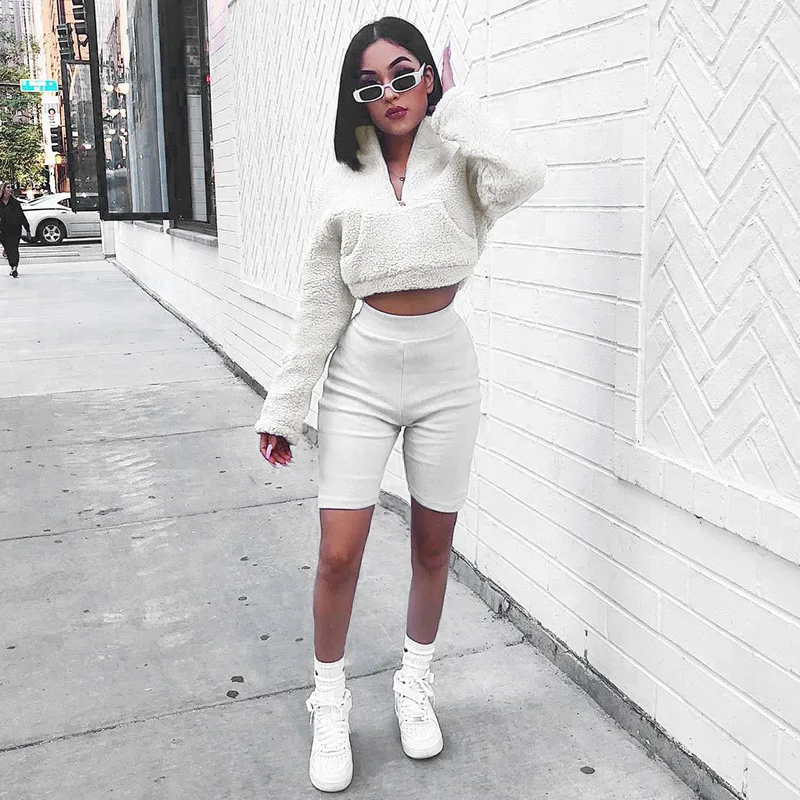  LAITE H2047 зима горячая распродажа на заказ пустая молния укороченный топ crewneck свитшоты Женские