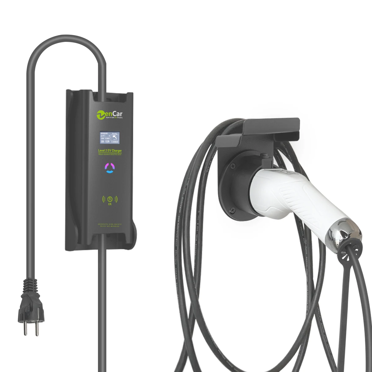 
Portable EV Charger TUV 16A 3.6KW Zencar Evse Type 2 to Schuko Plug Charger Controller level 2 EV Charging Stations 
