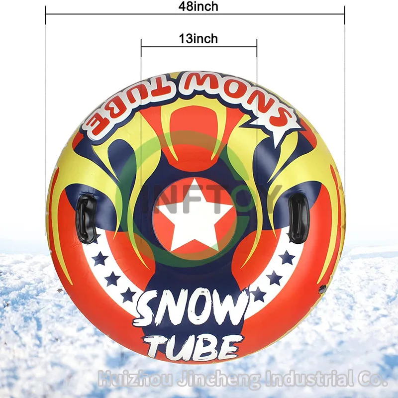 Снеговая труба, 48 дюймов снежные сани с ручкой для зимних видов спорта на открытом воздухе, надувная снеговая труба зимние Heavy Duty Санки лыжное кольцо для