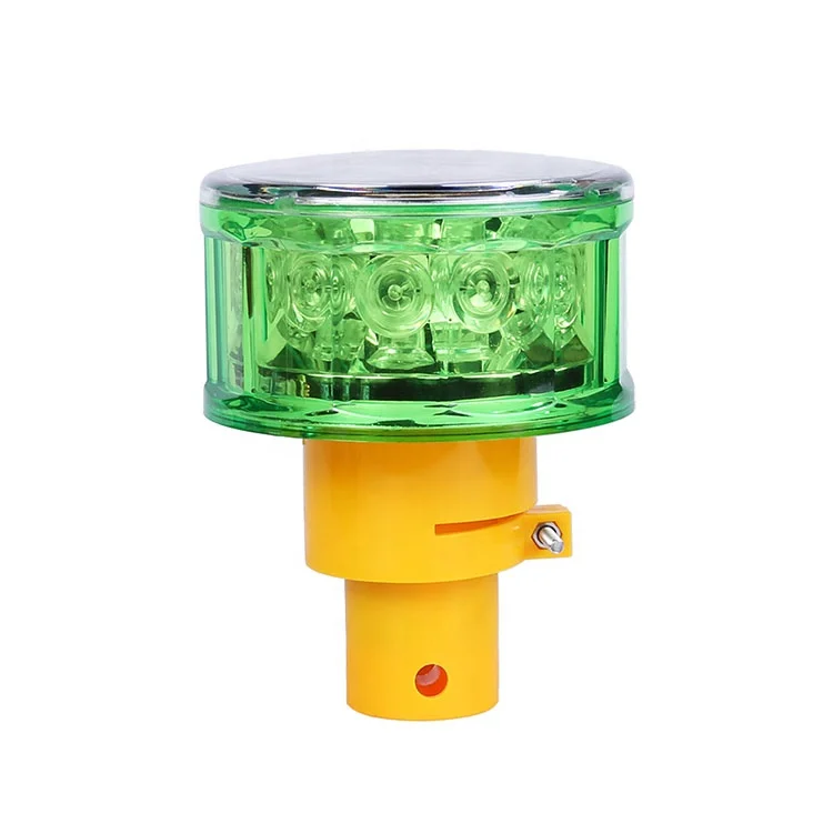 Wireless Round 12LED Road Traffic Light IP66 Flashing Green Solar Warning Light With Bracket