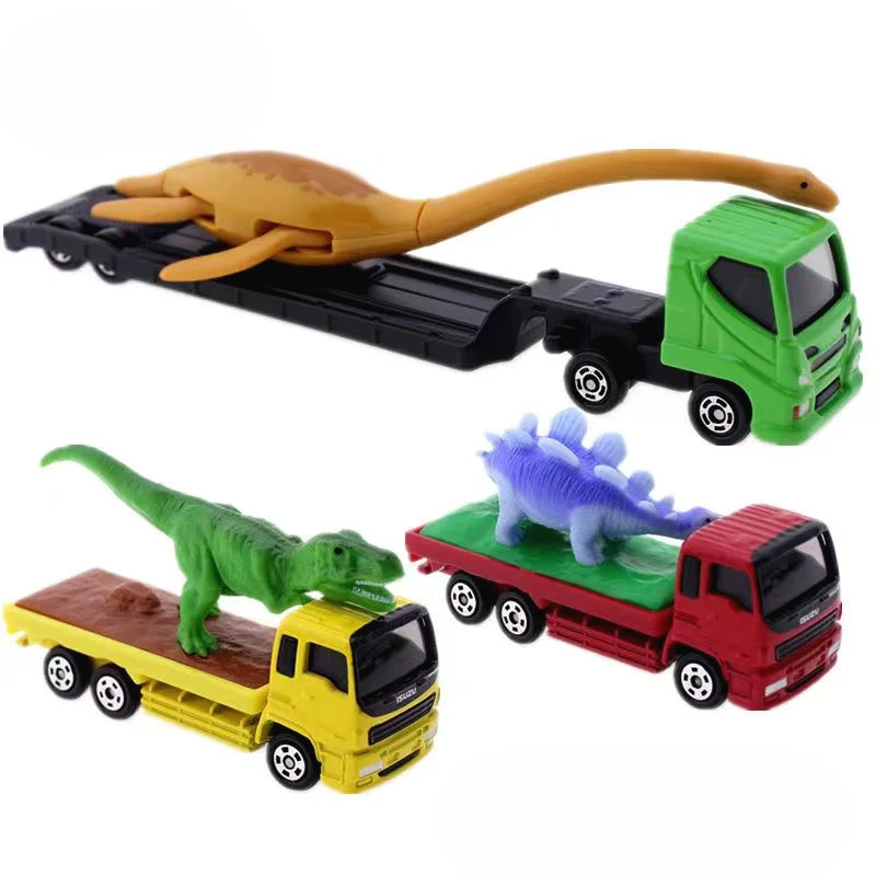 Tomica подарочный набор из трех частей динозавр модель автомобиля сплава игрушки для мальчиков и девочек подарок литая литого транспортных средств детей