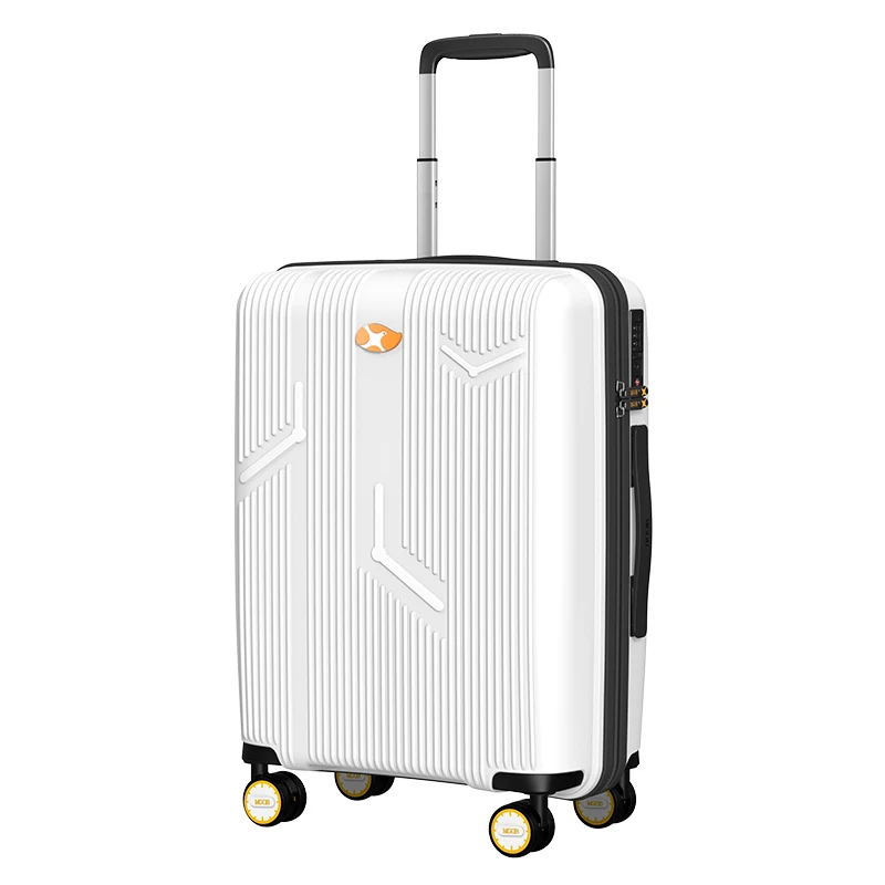 Unisex Custom Lightweight 8-Wheel Carry-On Luggage Mainly Aluminum SBS Zipper TSA Lock PP Material Spinner Caster Suitcase