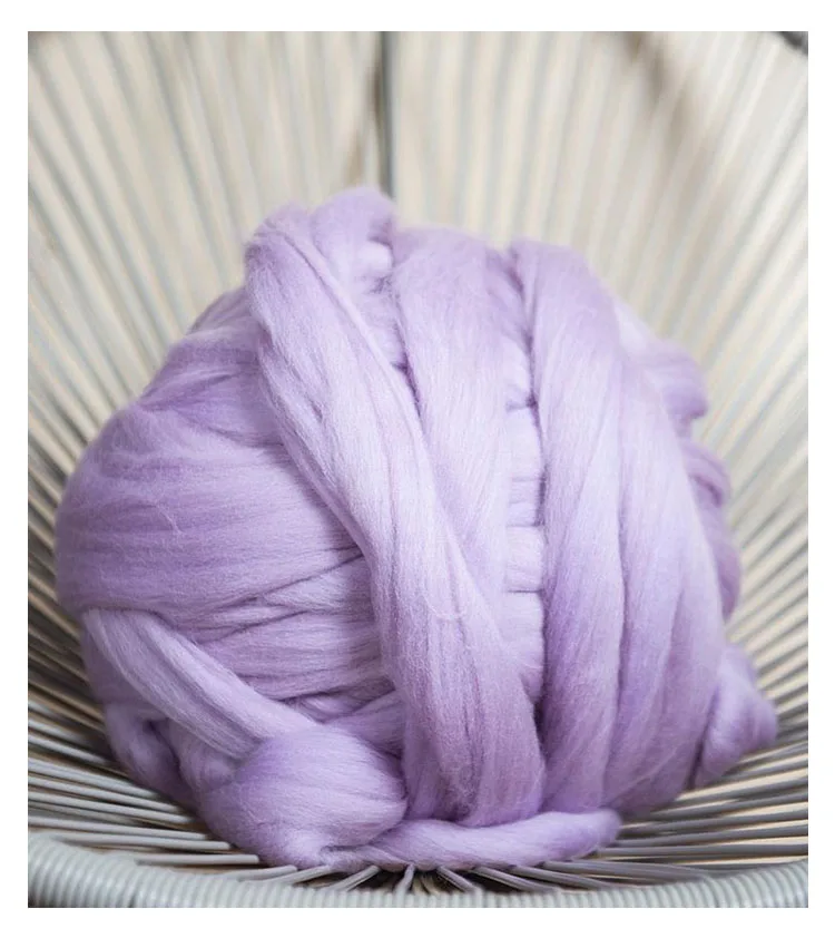 
23 Micron 66s knitting blanket 100%merino wool super chunky giant thick yarn for making rugs blanket and crafts 