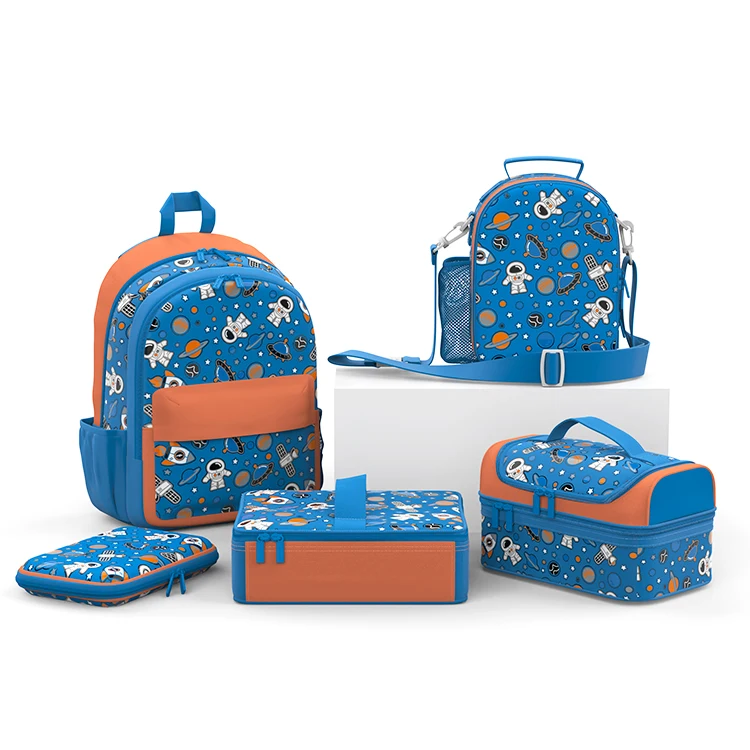 2023 Good Quality Custom Prints Supplies Custom Pen Bag School Bag And Lunch Bag Set For Kids