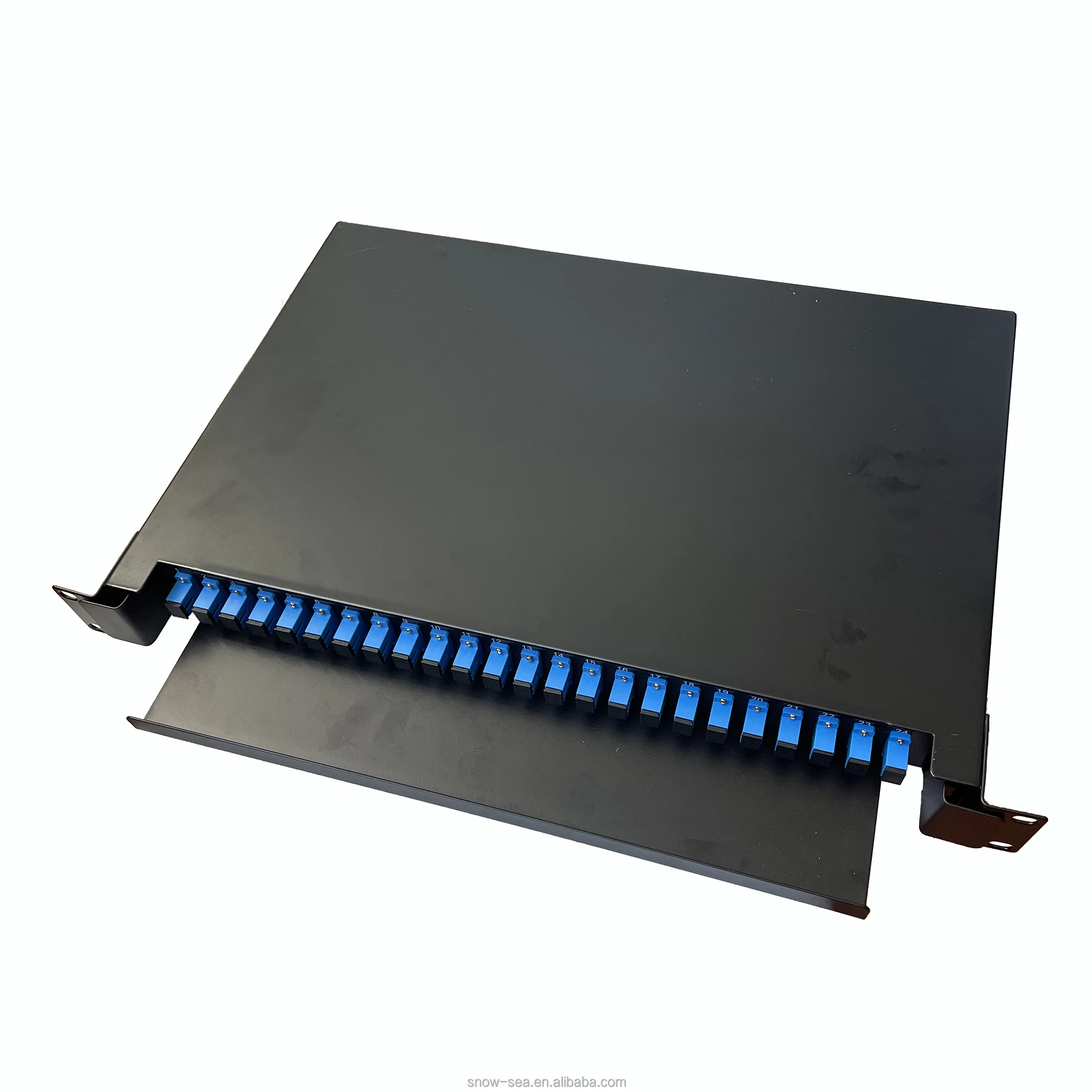 19' 1U Drawer Type Rack Mounted 24 Core SC Fiber Optic Patch Panel With Adaptor And Pigtail