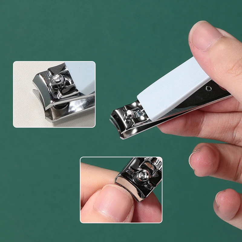 LMLTOP 2pcs Round Slant Edge Nail Cutter Carbon Steel Small Big Portable Finger Clipper With File for Home Salon SY540-41