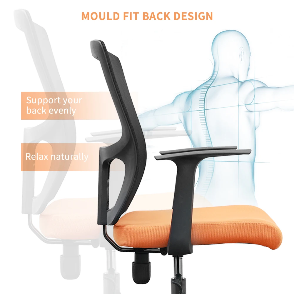 Office Swivel Ergonomic Mesh Executive Office Chair Style Factory Directly Supply Mid-back Plastic Arrival 2022 New Black Metal