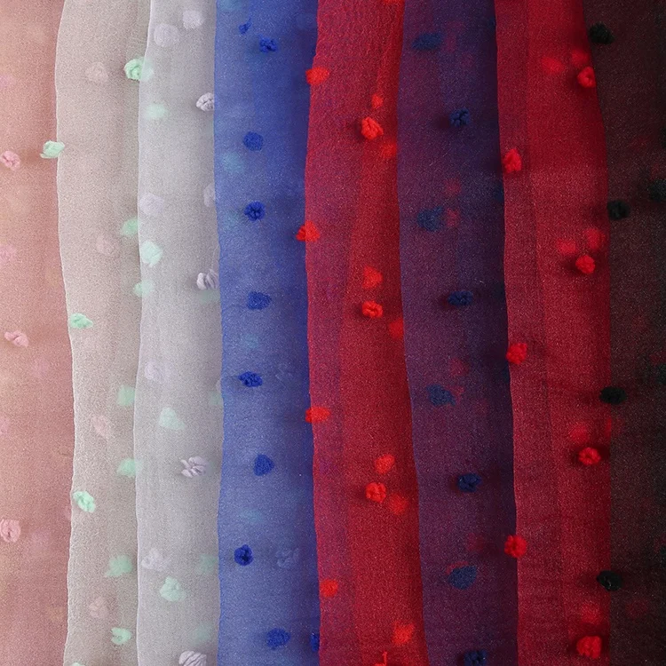
new developed dot polyester organza custom woven polyester jacquard fabric 