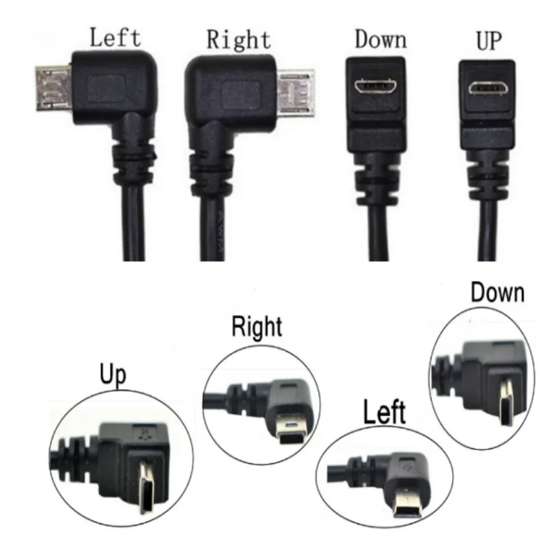 UP Down Left Right Angle Cable Custom SATA VGA DB DC DVI DP Mini DP XLR 6.35 RJ45 UTP Network USB Type C Angle Cable