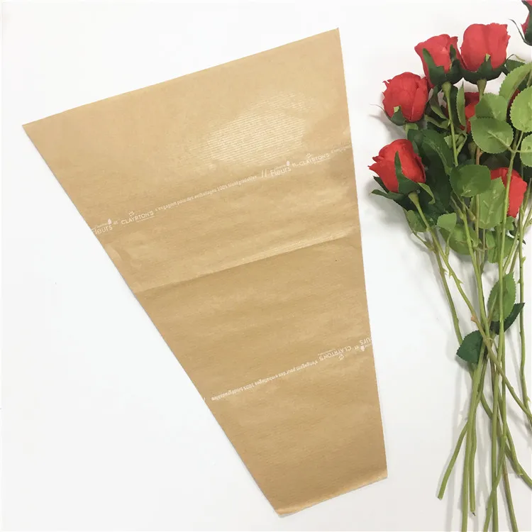 Переработанный крафт-бумажный материал, принимаем индивидуальный логотип, цветочный рукав