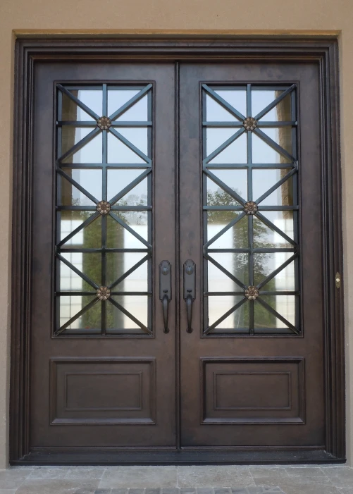 Factory Supply Cast Wrought Iron Exterior Door Iron Window And Door Grills Entry Iron Door