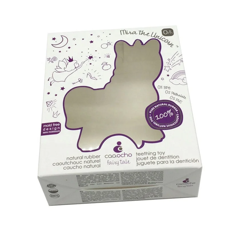 Custom hook hot model full color printed paper single cosmetic hair makeup teeth brush packaging window box with transparent lid