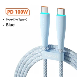 Toocki 100 W C toC Hiogh Quality Type-C to USB-C PD 60W 100W Fast Charging Data Cable