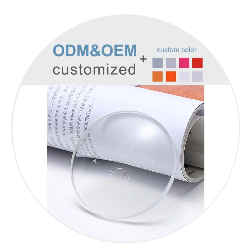 Progressive Blue Block UV 420 Lens 1.56 Progressive 12/14MM Clear Green White HMC Coating Resin Plastic Single Optical Lens