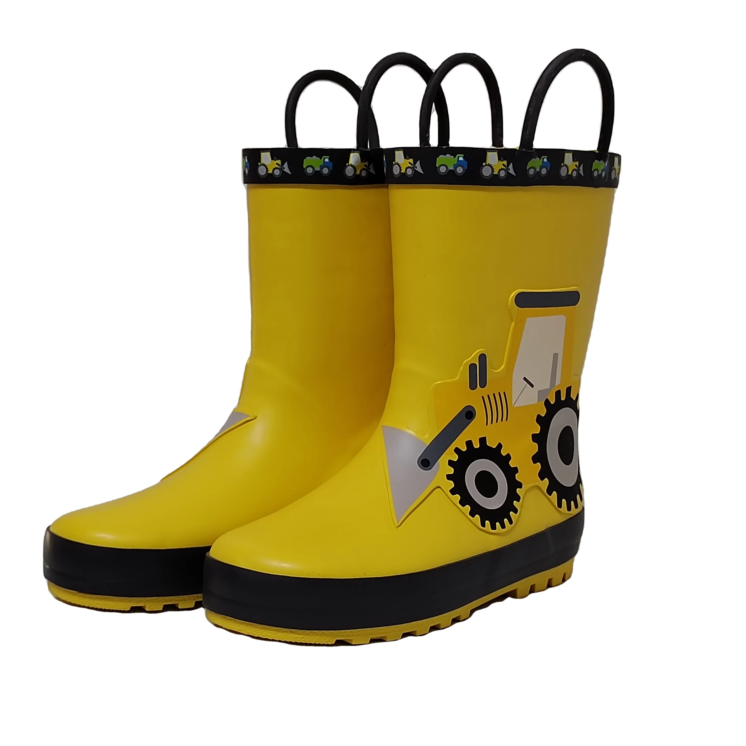 the most popular design navvy printed rubber rain boots for children