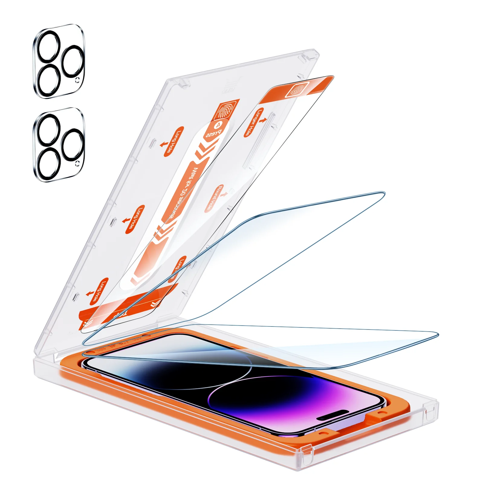 Матовое закаленное стекло mohas magic box для iPhone 14 Pro Max, простая установка ez fit, защита экрана с установочным комплектом