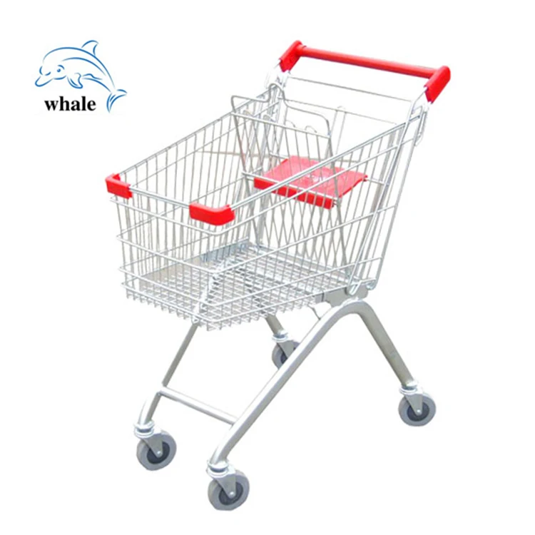 Оптовая продажа/детскй 4-колесный ручной пуш-ап стали магазин тележка складная корзина для покупок, тележка для супермаркета торгового тележки
