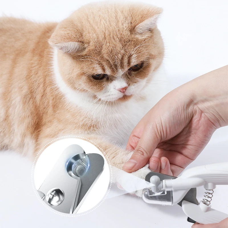 Pet Nail Cutter Trimmer Scissors With Led Light Soft Grip Stainless Steel Cat Dog Pet Nail Grinder