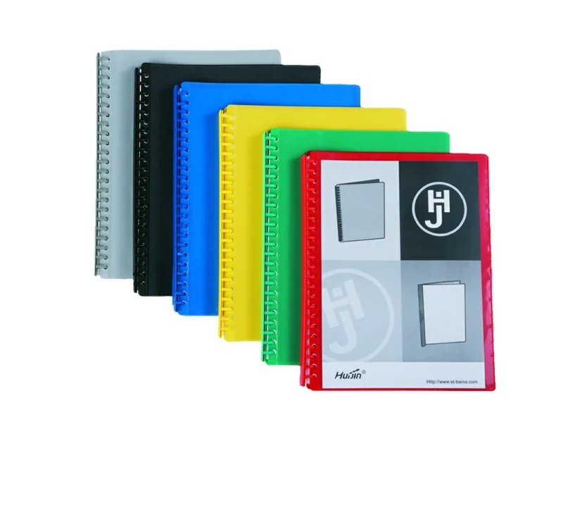 PP Plastic Presentation Folder Ring Binder Folder Spiral Refillable Clear Display Book  With 10 20 30 40 Pockest