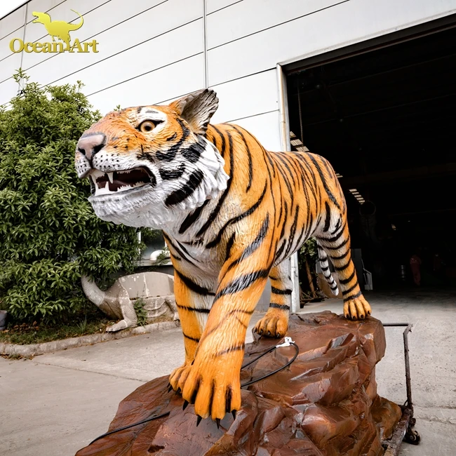 Handmade simulation models animatronic animal robot tiger for museum