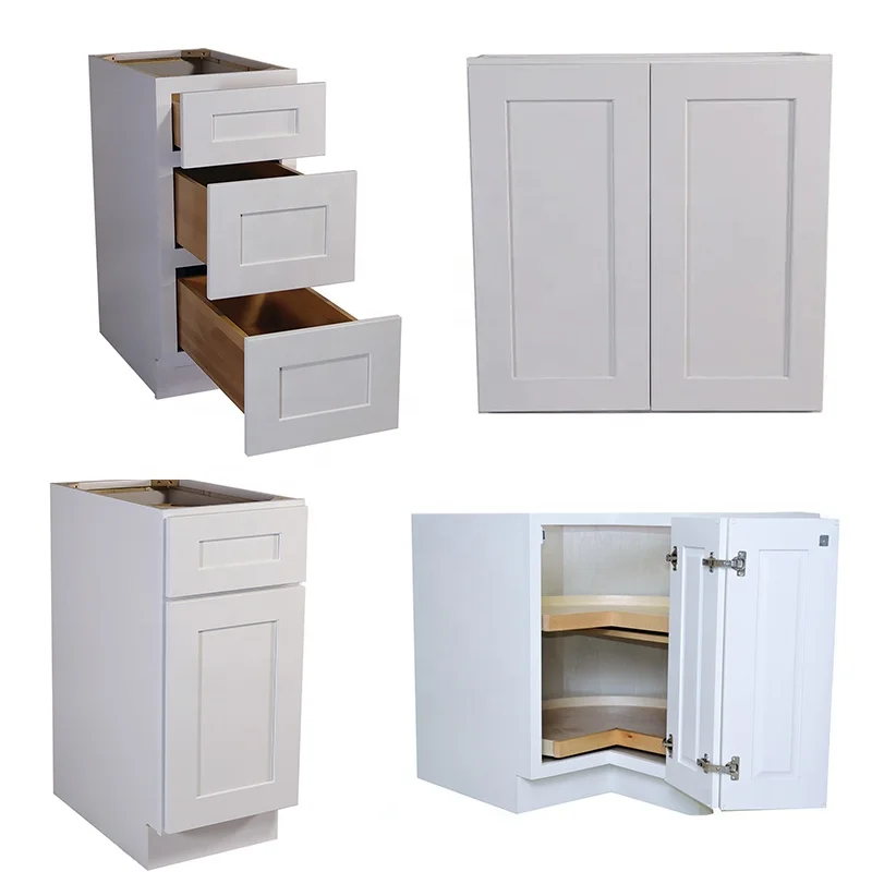 Wood Kitchen Cabinet Cupboards Kitchen Cabinets Furniture New Arrival Canada Made in China Grey and White Base Cabinets Modern