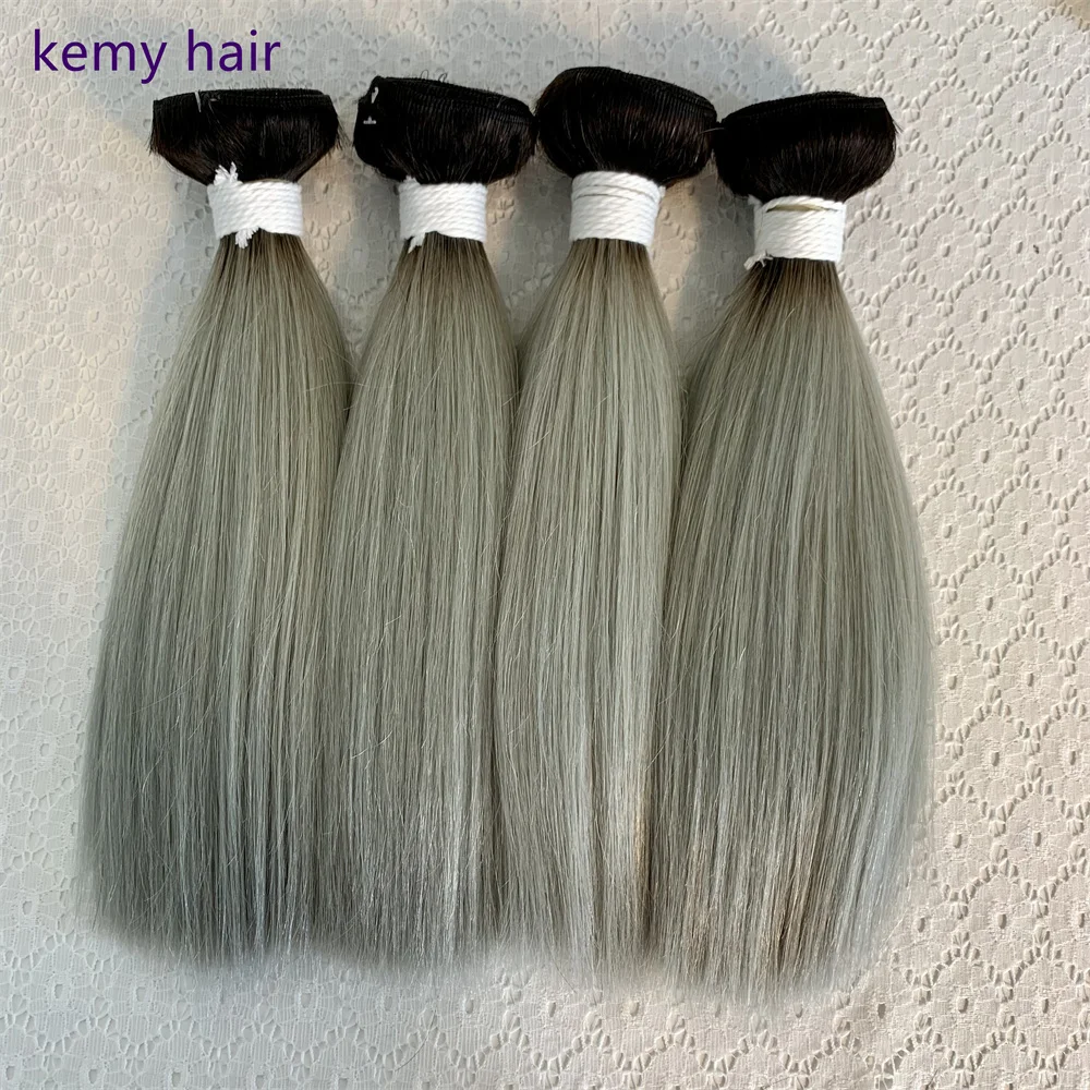 Virgin Cuticle Aligned Bundles With Closure Silver Colored High Quality Hair Vendors Wholesale Raw Brazilian Hair Weave