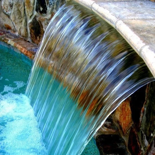 Acrylic Water Spillway Pool Spa Wall Mount Waterfall Sheer Descent Water Feature With Fiberglass