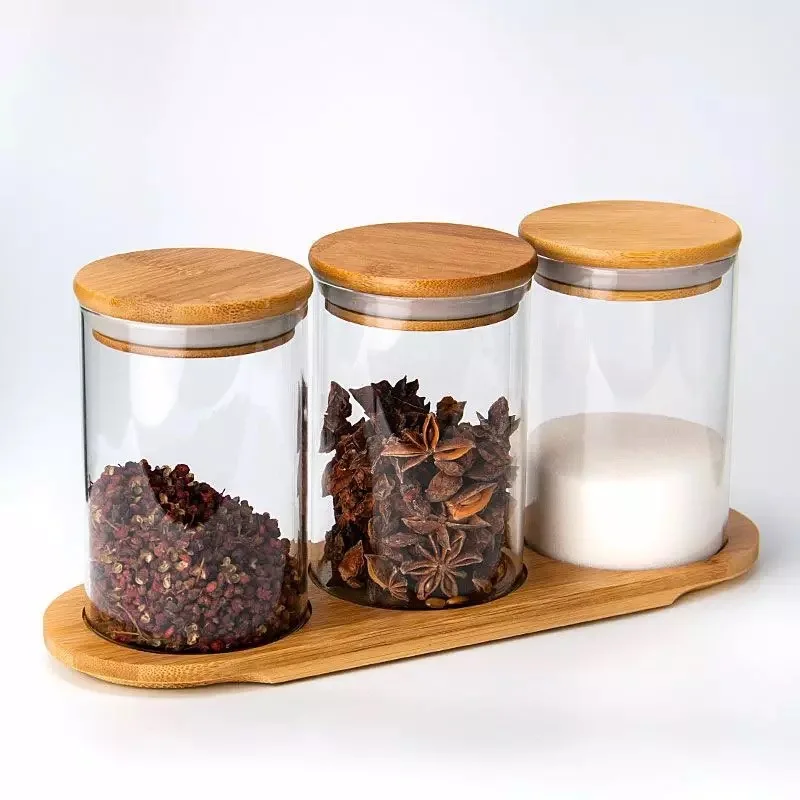 100ml 120ml 250ml 500ml 1000ml bamboo lid kitchen food glass storage jars 1oz 2oz 8oz 16oz 32oz 4oz glass jars with lids